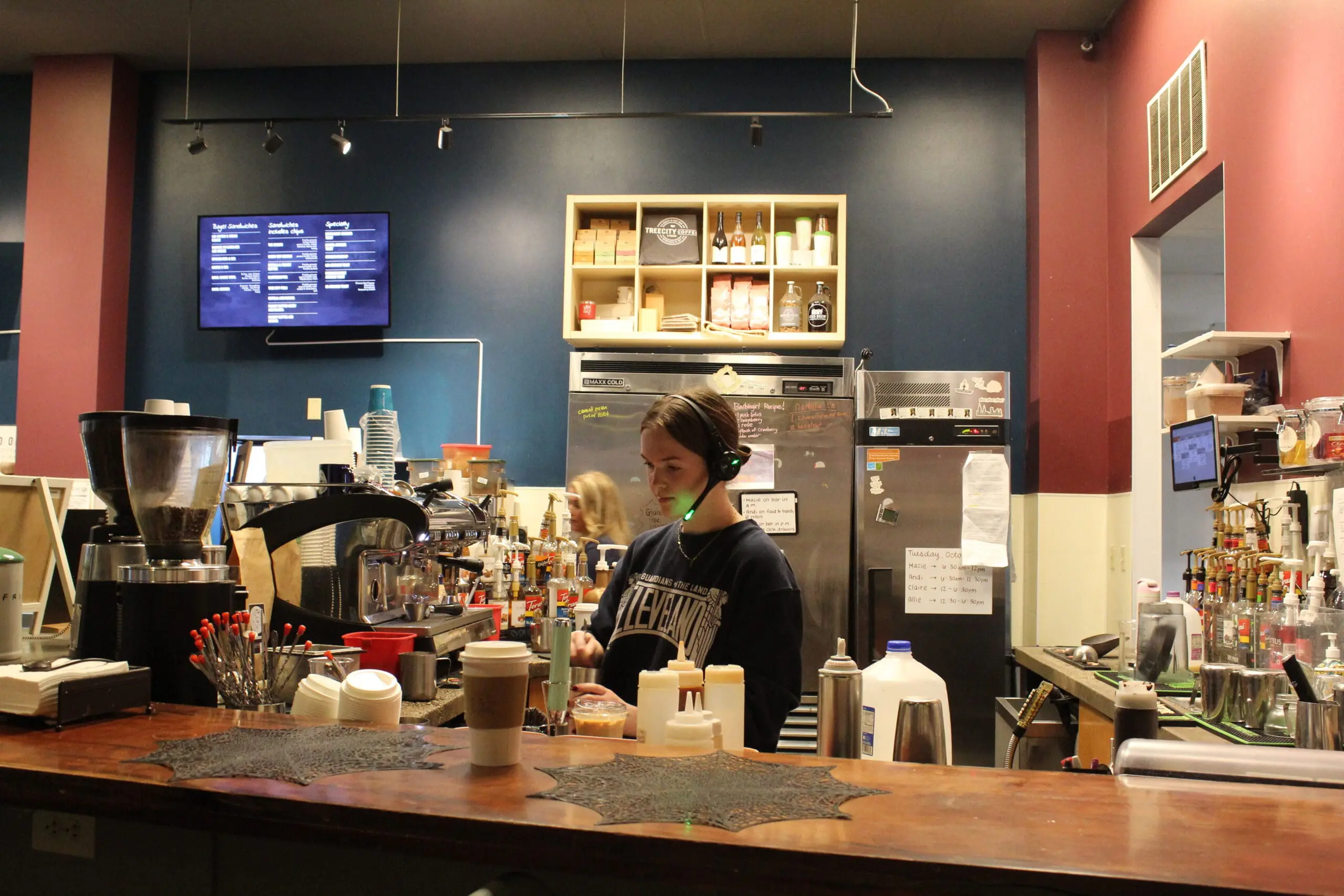 Tree City's friendly baristas making drinks